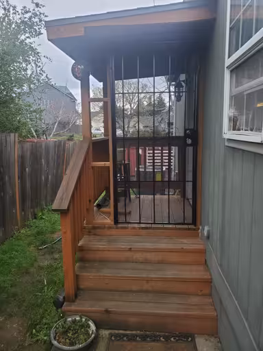 Framed in a screen door for the deck