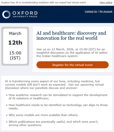 email about upcoming event for AI in Healthcare